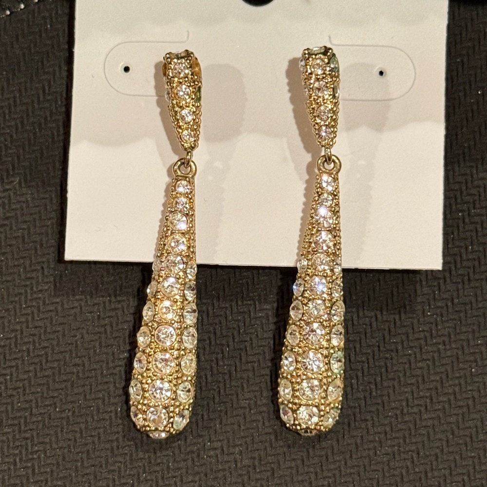 Cache Sparkling Gold Dangle Earrings - image 1